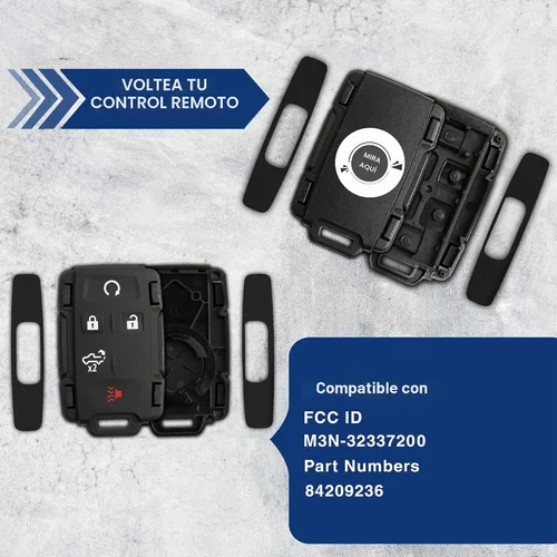 Vista 5 de Carcasa de llave de mando remoto 5bth para puerta de elevación para Chevrolet Silverado GMC Sierra (M3N-32337200, 84209236)