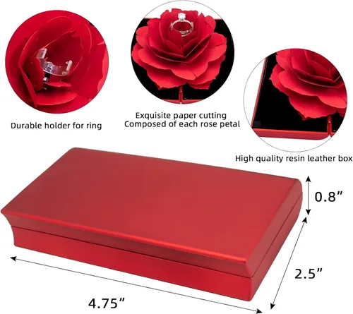 Vista 6 de Caja de anillo de compromiso, caja de rosas sorpresa para mujer, como propuesta, anillo de boda, regalo, etc.