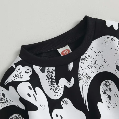 Vista 44 de Karwuiio Conjunto de disfraz de Halloween para bebé, sudadera de manga larga y pantalones para otoño