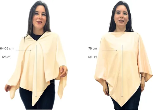Vista 7 de Poncho peruano de algodón Pima Funda de lactancia 4 en 1, envoltura de yoga y chal diario Suave, transpirable Hecho a mano éticamente