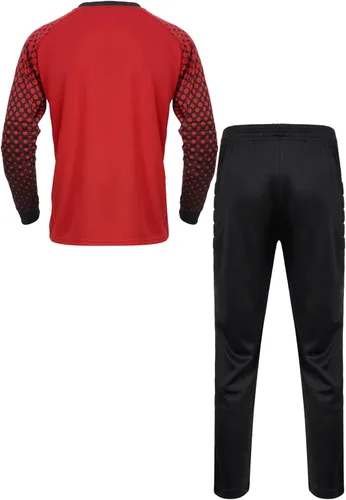 Vista 2 de TiaoBug Conjunto de camiseta y pantalones de fútbol acolchados para niños y niños, camisa de portero de manga larga, uniforme de entrenamiento
