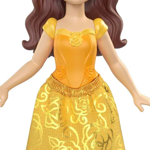 Vista 4 de Mattel Disney Princesses, muñeca Belle articulada de 3.5 in, 3 años y +, HLW78