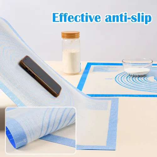 Vista 3 de Tapete de Silicona Antiadherente para Repostería Grande con Medidas de 16'' por 20'' para Tapete de Silicona para Hornear, Mostrador, Rodillo