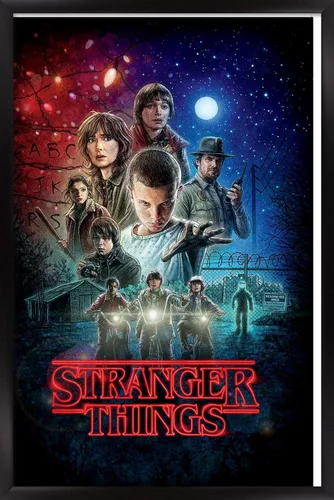 Vista 7 de Trends International Netflix Stranger Things - Póster de pared de una hoja, 14.725 x 22.375 pulgadas, versión enmarcada de madera de granero