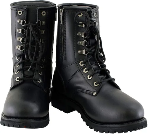 Vista 7 de Xelement 1446 Men's 'Vigilant' Black Leather Logger Boots with Inside Zipper