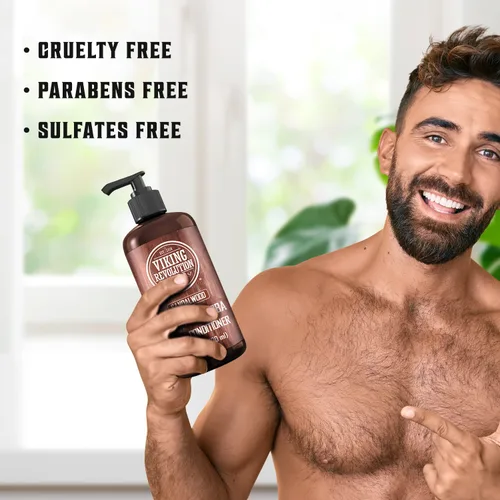 Vista 4 de Viking Revolution - Acondicionador de sándalo con biotina y aceite de jojoba - Acondicionador para hombres, acondicionador natural para cabello
