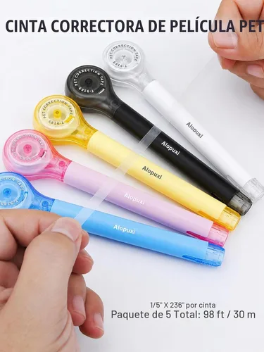 Vista 4 de 5 bolígrafos de cinta de corrección, blanco, 1/5" x 236", cubierta protectora Push-pull
