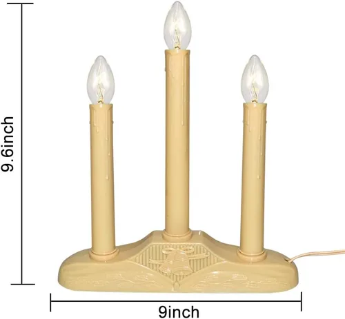 Vista 2 de Abeja Velas de Ventana de Navidad de 3 Luces, Lámpara de Vela de Ventana Eléctrica, Lámpara de Vela de Navidad con Enchufe y 4 Bombillas C7