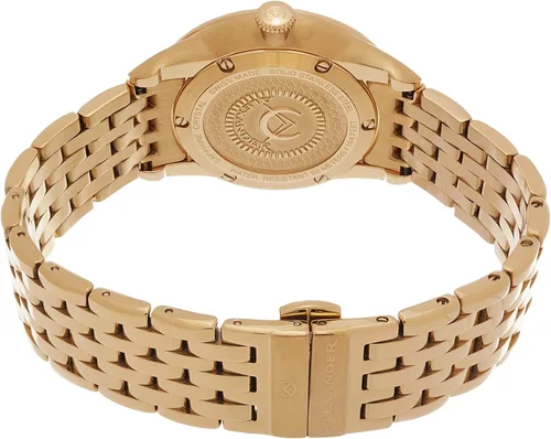 Vista 2 de Alexander Reloj analógico de cuarzo para hombre con correa de acero inoxidable A911B-08, OroPlata, Pulsera