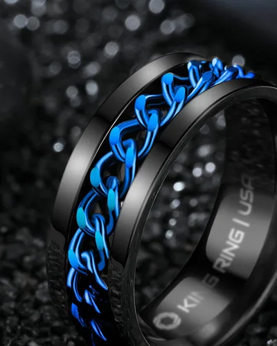 Vista 19 de King Ring 8mm Spinner Ring – Fidget Ring for Men & Women – Designed in USA
