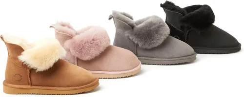 Vista 2 de Dearfoams Fireside Perth Shearling - Pantuflas de bota, forro de piel de oveja, para mujer