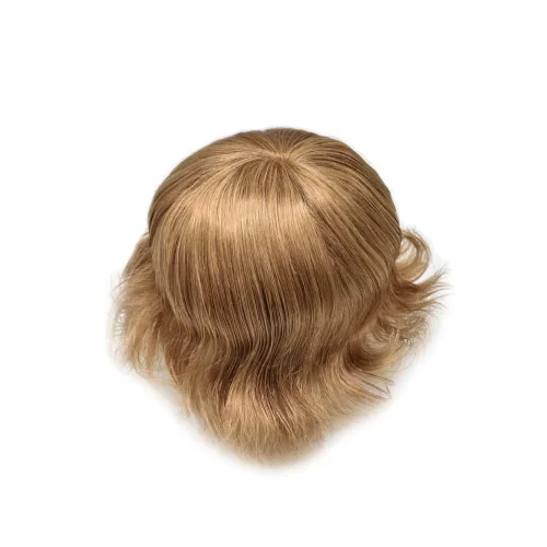 Vista 411 de Toupee para hombre 100% cabello humano real tupé para hombres 0.004 in piel de poliuretano para hombre, sistema de reemplazo de piezas de pelo