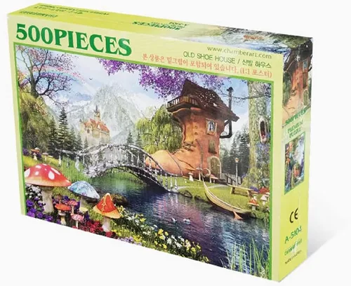 Vista 2 de CHAMBERART 500 piezas Premium Jigsaw Puzzle Old Shoe House A-5104