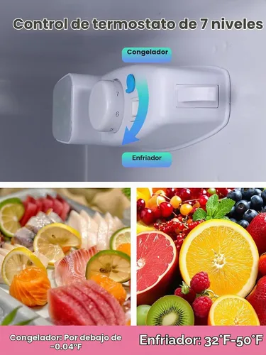 Vista 7 de F.W.WOOLWORTHS - Refrigerador compacto de 3.5 pies cúbicos con congelador, refrigerador mini de 2 puertas, termostato ajustable, para dormitorio