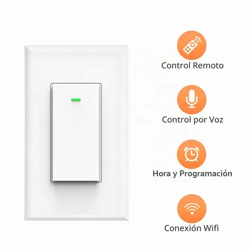 Vista 3 de Interruptor de luz inteligente, compatible con Alexa, Google Home, no requiere concentrador, WiFi inalámbrico para hogar inteligente, se ajusta