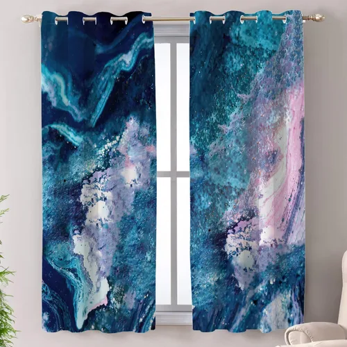 Vista 181 de Shrahala Beige and Orange Abstract Art Brushstrokes Blackout Curtain Tiers, Abstract Oil Paint Kitchen Valance Light Blocking Tier Drapes with Rod