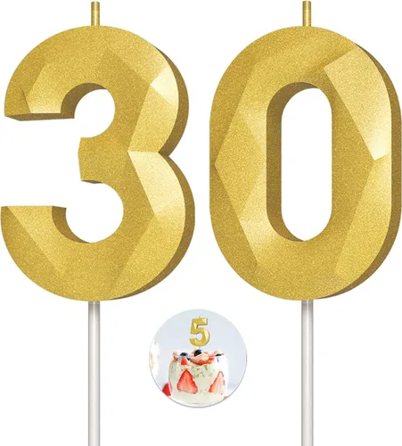 Vista 119 de Velas de cumpleaños con números (0 velas negras), forma de diamante 3D, decoración de pastel de feliz cumpleaños para niños y hombres, cumpleaños