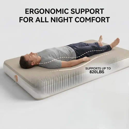 Vista 3 de Freein Almohadilla inflable de camping de 4 pulgadas con tecnología de tarifa de cama real, alfombrilla de dormir de alta presión de 7 PSI para SUV