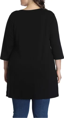 Vista 4 de Shiaili - Blusas de tallas grandes para mujeres, camisetas tipo túnica largas para combinar con leggings