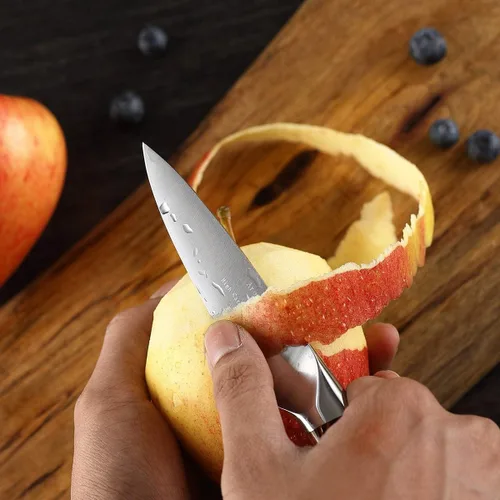 Vista 3 de Cuchillo de pelar de 4 pulgadas - Cuchillos de pelar, el mejor cuchillo pequeño de cocina, cuchillo de frutas, de acero inoxidable alemán de alto