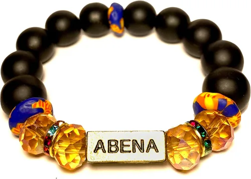 Vista 6 de Pulseras africanas tradicionales con nombre nacido en el día para mujeres de Ghana, materiales naturales, ajuste cómodo y holgado