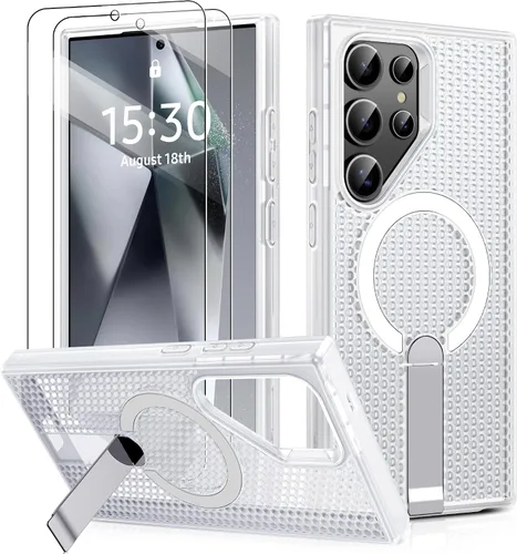 Vista 30 de Jshru para Samsung Galaxy S25 Plus / S24 Plus con [2 PIEZAS] protectores de pantalla HD, compatible con MagSafe