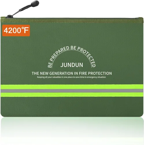 Vista 11 de Jundun - Bolsas de documentos ignífugas, de 13.4 x 9.4 pulgadas, impermeables y resistentes al fuego, con cremallera para archivos, documentos A4