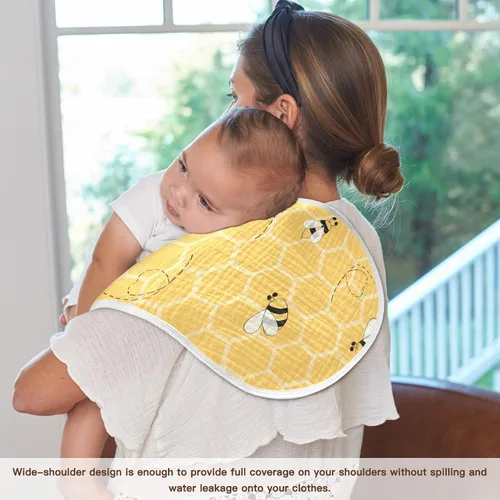 Vista 5 de Lindos paños de muselina de panal de abeja para bebé, 1 paquete de 100% algodón, baberos para niño y niña