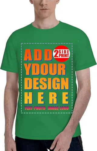 Vista 19 de Custom T Shirt Front and Back for Men Women Printed Photo Text Logo Cotton Camisa-negro