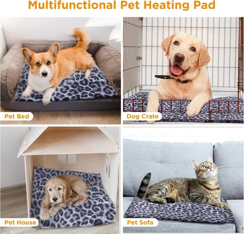 Vista 6 de Tikaton Almohadilla Térmica para Mascotas Certificada MET, Cama Calefactora para Gatos 2025 Nueva Actualización para Interiores con Temporizador
