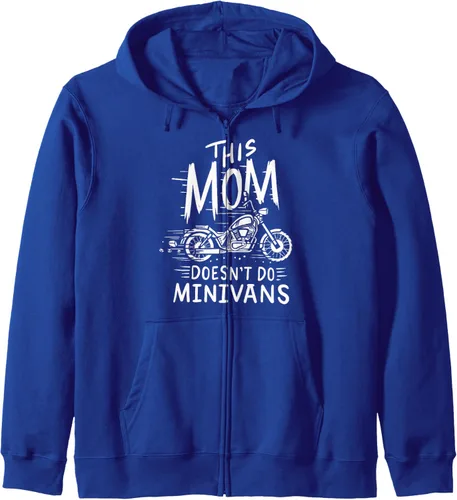 Vista 3 de This Mom Do't Do Minivans - Sudadera con capucha y cremallera para la familia, Negro