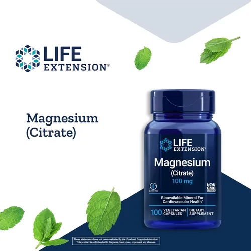 Vista 3 de Life Extension Citrato de magnesio 100 mg y zinc 50 mg - Magnesio para el corazón, la salud ósea y zinc para el apoyo inmunológico - 100 cápsulas