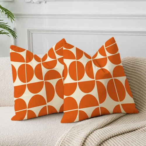 Vista 6 de Fundas de almohada negras de mediados de siglo de los años 70 y 80, fundas de almohada retro, fundas de almohada Morden geométricas abstractas