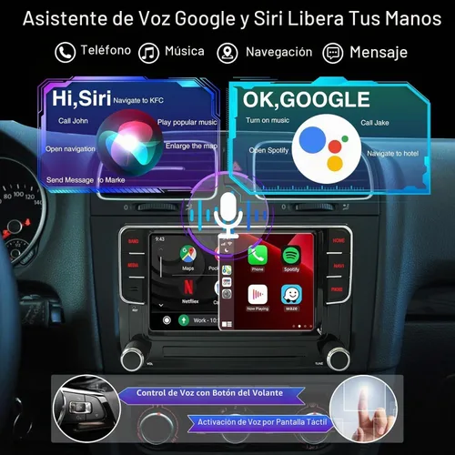 Vista 5 de 7" Estéreo de auto inalámbrico Carplay Android auto Android 13 8-Core 4+64G GPS NAVI BT WiFi USB RVC IPS RCD330 Estilo pantalla táctil para VW Jetta