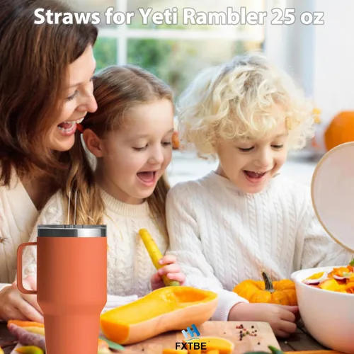 Vista 8 de Pajita para vaso Yeti de 25 y 26 onzas, popotes de repuesto para vaso Yeti de 25 onzas y 26 onzas, accesorios para vasos Rambler, bebida larga