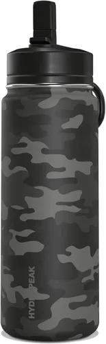 Vista 10 de Hydrapeak Mini botella de agua para niños de 20 onzas con tapa con pajilla, doble pared de acero inoxidable, a prueba de fugas y derrames, fría