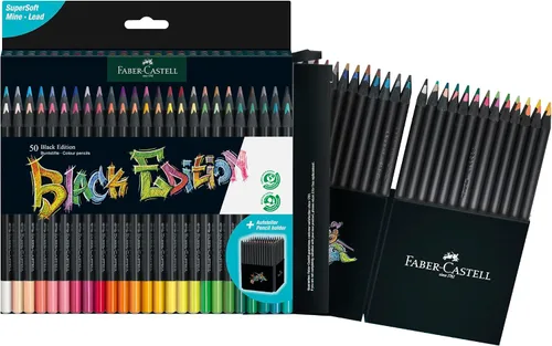 Vista 16 de Lápices de colores Faber-Castell Black Edition Grandes suministros de arte para el regreso a clases Clásicos (12 unidades)