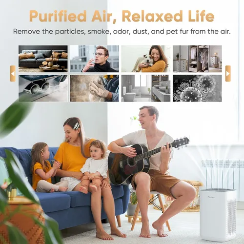 Vista 3 de Priestley Filtro de repuesto para purificador de aire, filtro de repuesto True HEPA con filtración de 3 etapas, elimina el 99.97% de humo, olor