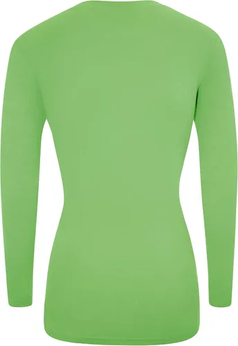 Vista 2 de Natural Uniforms Camiseta de manga larga con cuello en V para mujer