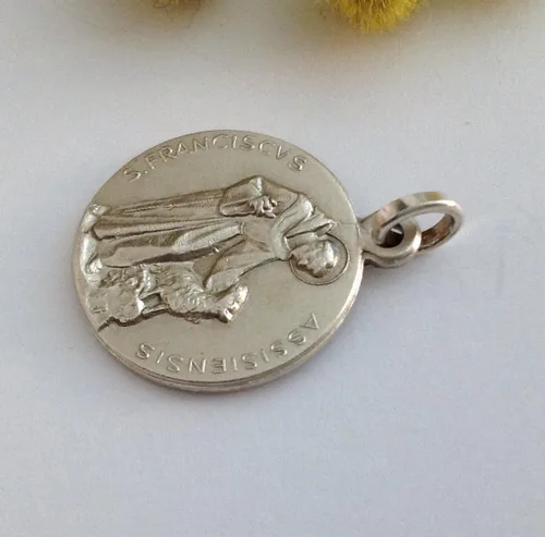 Vista 6 de I G J MEDALLA DE SAN FRANCISCO DE ASISI PLATA 925 - 100% HECHO EN ITALIA