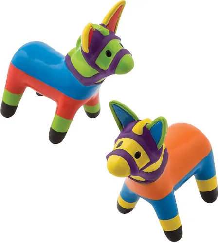Vista 2 de Fun Express Decoraciones de fiesta de vinilo para fiesta de burro, paquete de 12 – Recuerdos de fiesta temática mexicana para celebraciones