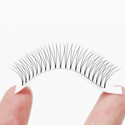 Vista 8 de QUEWEL Extensiones de Pestañas Prehechas en Ventilador, Extensiones de Pestañas Prehechas 3D de 0.07mm de Grosor, Rizado C, 8mm de Volumen