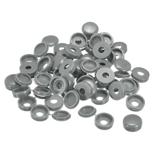 Vista 20 de uxcell 100 tapas de rosca con bisagras de 0.118 pulgadas (0.118 in), cubiertas de plástico para tornillos plegables para arandela, cubierta