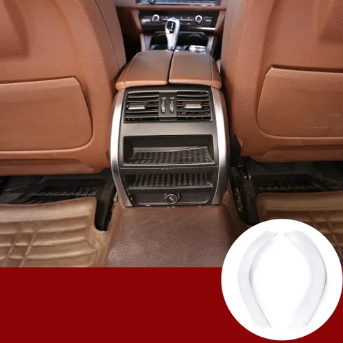 Vista 9 de YIWANG ABS fila trasera aire acondicionado salida lado decoración tiras ajuste 2 unids para BMW Serie 5 F10 520 525 2011-2017 Auto Accesorios