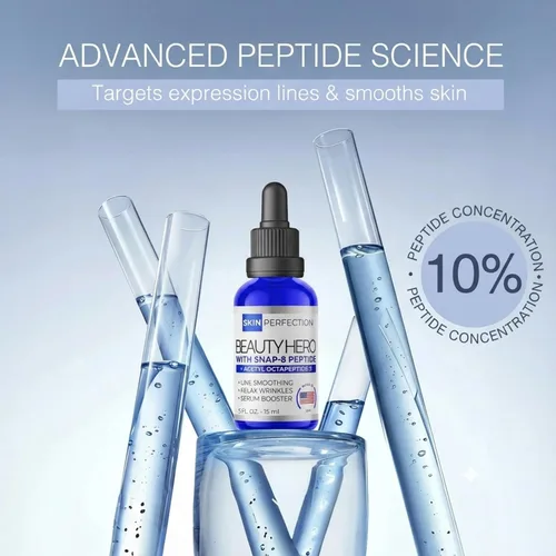 Vista 5 de Skin Perfection Snap 8 Peptide Serum Anti-Aging Serum Booster Línea de Expresión Arrugas DIY Mezcla de péptidos en cualquier crema facial Pies
