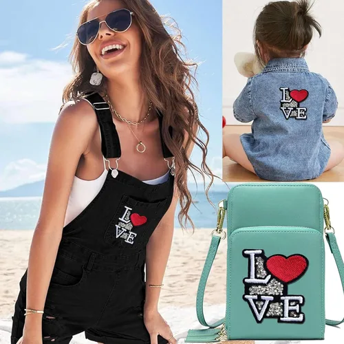 Vista 5 de 2 piezas de parches para planchar con diamantes de imitación para ropa, chaqueta, bolsos, mochilas