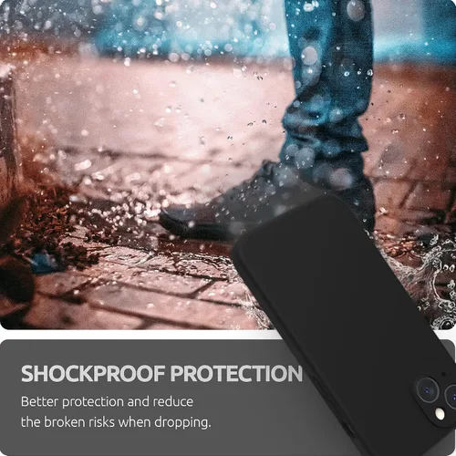 Vista 7 de SURPHY Funda compatible con iPhone 13 con protector de pantalla, (protección de cámara y forro de microfibra suave), funda de teléfono de silicona