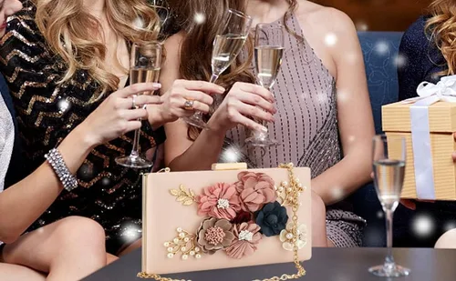 Vista 9 de Bolso de noche floral para mujer, bolso de mano de noche de flores, elegante bolso de banquete para mujer, fiesta, boda, banquete