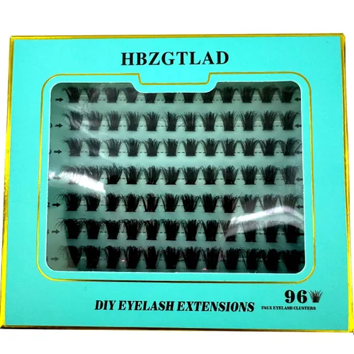 Vista 6 de Mezcla de pestañas postizas 3D esponjosas de un solo racimo, abanicos de volumen, pestañas individuales segmentadas naturales para extensión