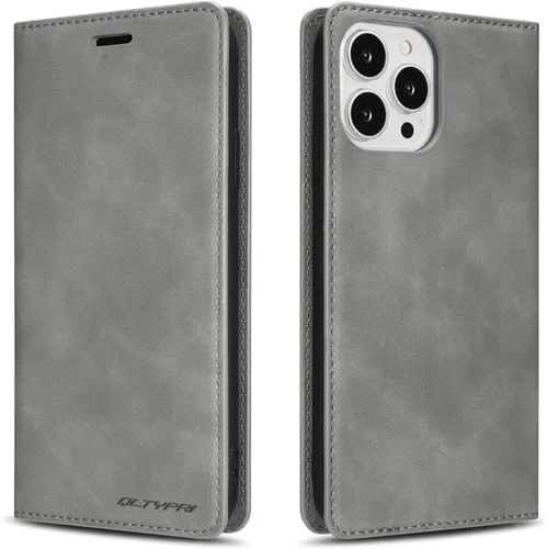 Vista 32 de QLTYPRI Funda tipo cartera para iPhone Air, 3 tarjeteros, color negro Funda de piel sintética de alta calidad, cierre magnético, soporte